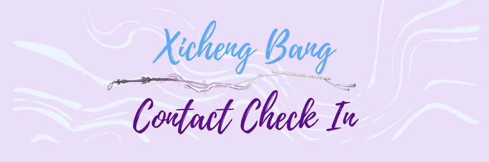 Zidian and Liebing crossed in the center surrounded by text that reads:
Xicheng Bang
Contact Check In