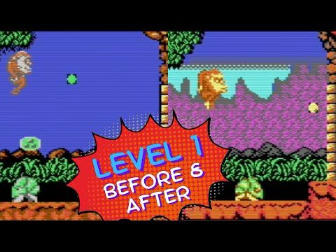 Toki C64 Remastered - Level 1 - Before & After (2025)