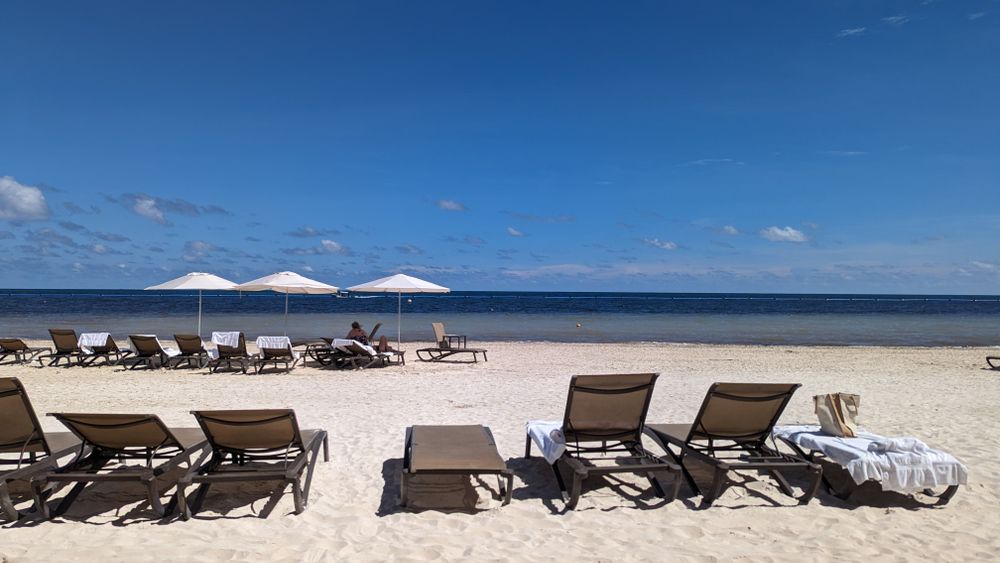 A picture on the beach in Cancun.
