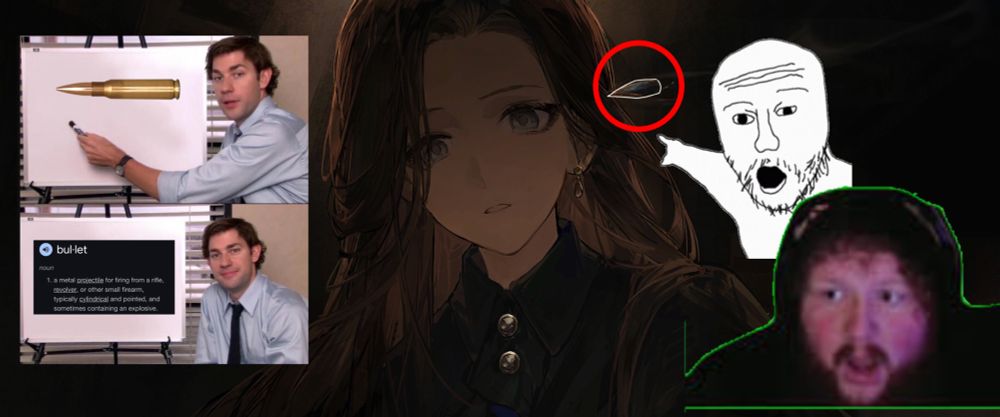 A diagram showing Valentina and the bullet having a demure first meeting