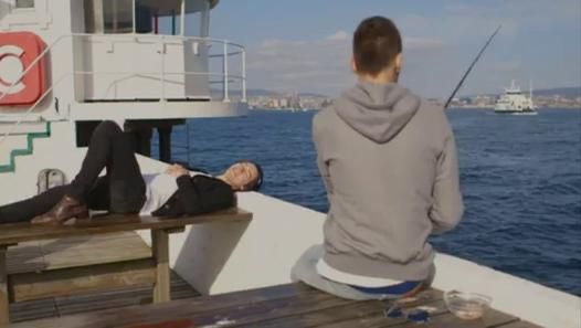 Liam Payne and Harry Styles fishing on Dyna Fyr, an isle on Oslo fjord from the 2013 One Direction Documentary “This is Us.” 