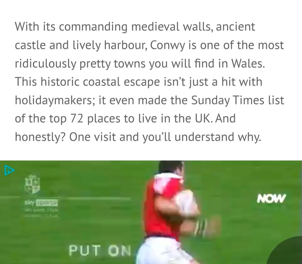 Part of a Wales online article. "Conwy is one of the most ridiculously pretty towns you will find in Wales".