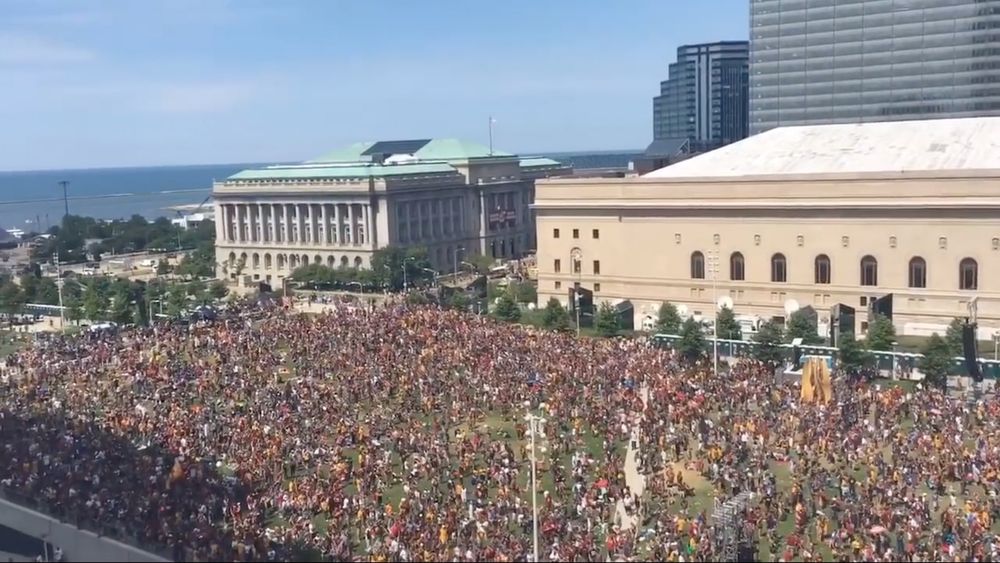 Cavs parade - Not really the no kings protest but Fuck Trump anyways 
