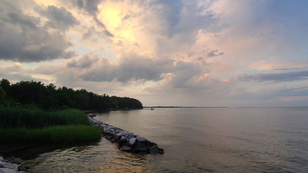 Sunset after a storm at North Point State Park.