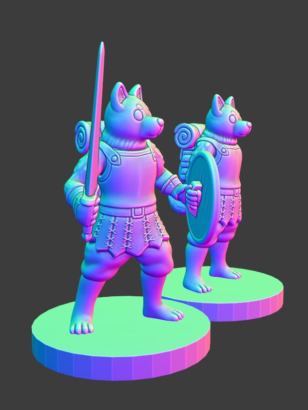 A 3D render of a dog-like humanoid depicting the character "Kuro" from the anime/manga "Delicious in Dungeon"