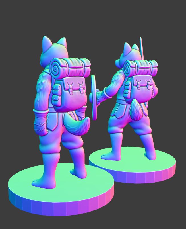 A 3D render of a dog-like humanoid depicting the character "Kuro" from the anime/manga "Delicious in Dungeon"