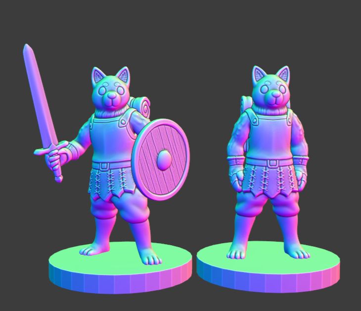 A 3D render of a dog-like humanoid depicting the character "Kuro" from the anime/manga "Delicious in Dungeon"