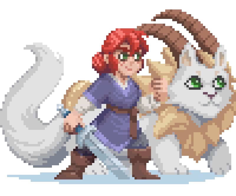 Pixel art of two oc characters
