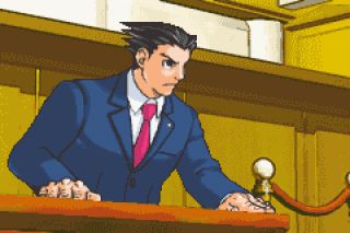 A screenshot of Gyakuten Saiban for the Game Boy Advance