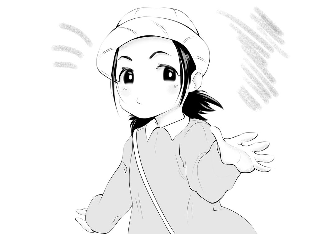 「週刊少年ジャンプ」(集英社)で連載中の、雨宮ケント原作による「累々戦記」。その作中、16話に登場する幼稚園児の女の子のファンアートです。