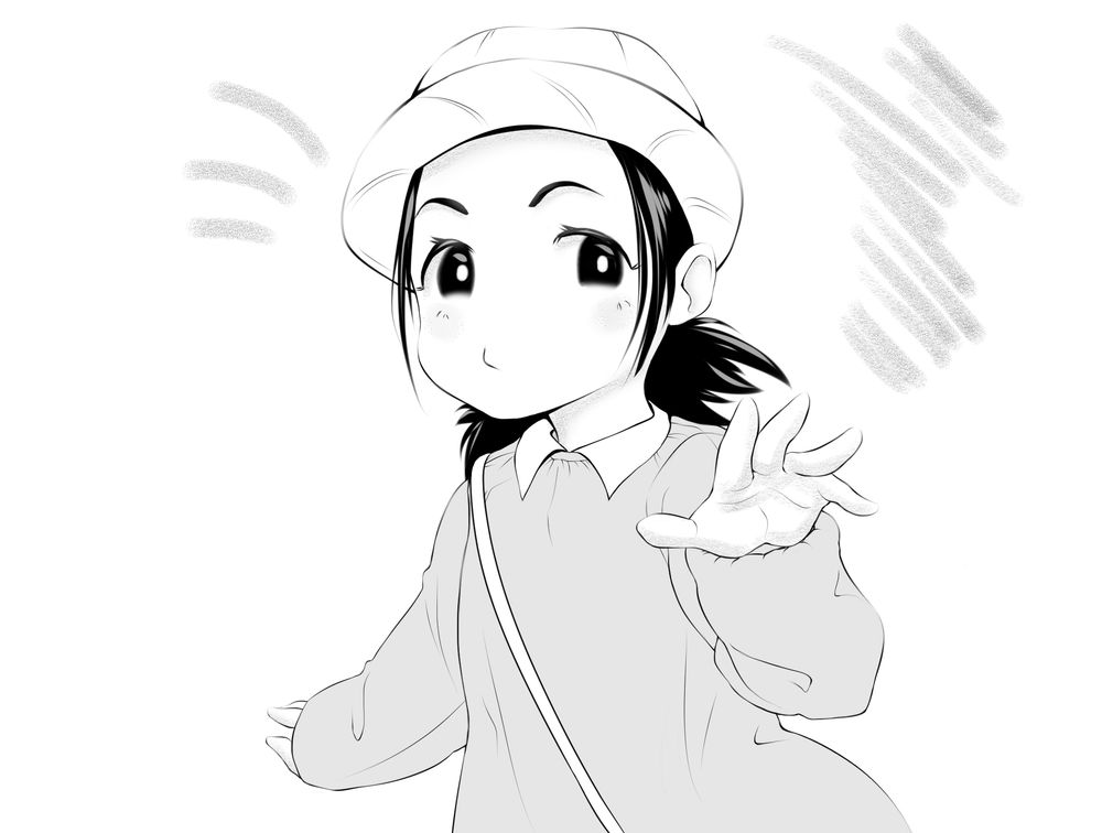 「週刊少年ジャンプ」(集英社)で連載中の、雨宮ケント原作による「累々戦記」。その作中、16話に登場する幼稚園児の女の子のファンアートです。