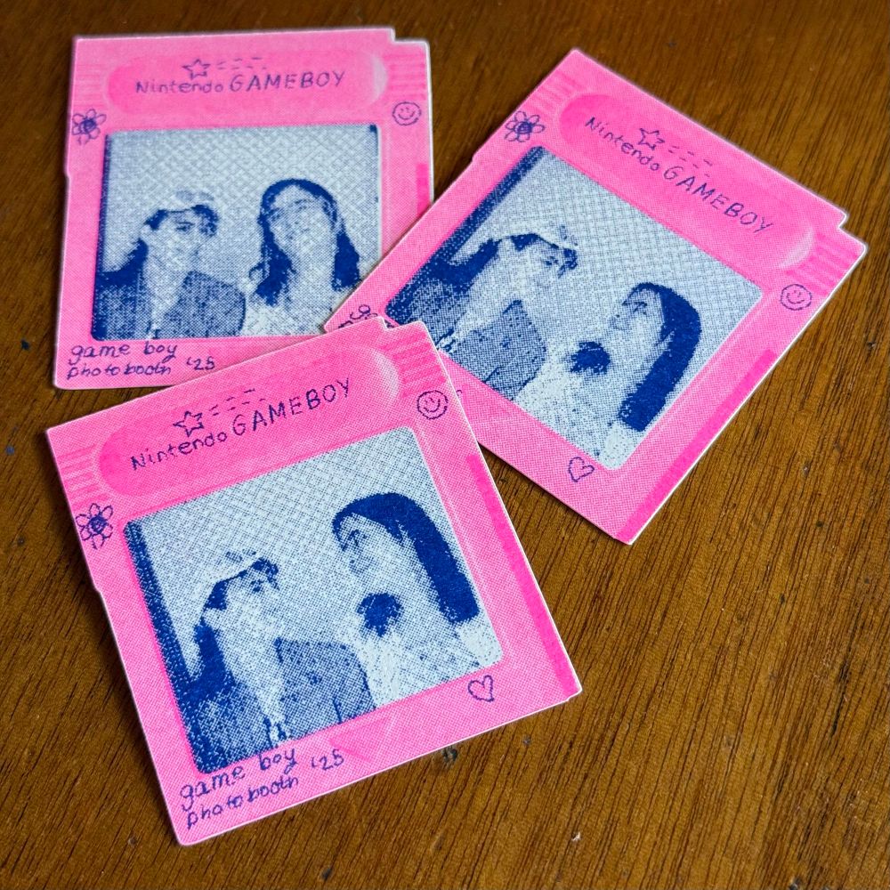 June and Juni, two women photographed with a gameboy camera and then risograph printed. They’re cute probably 