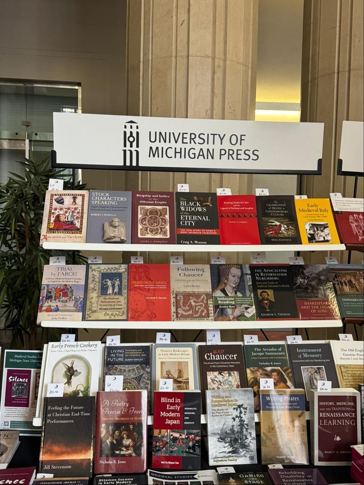 Display of Medieval books from University of Michigan Press. 