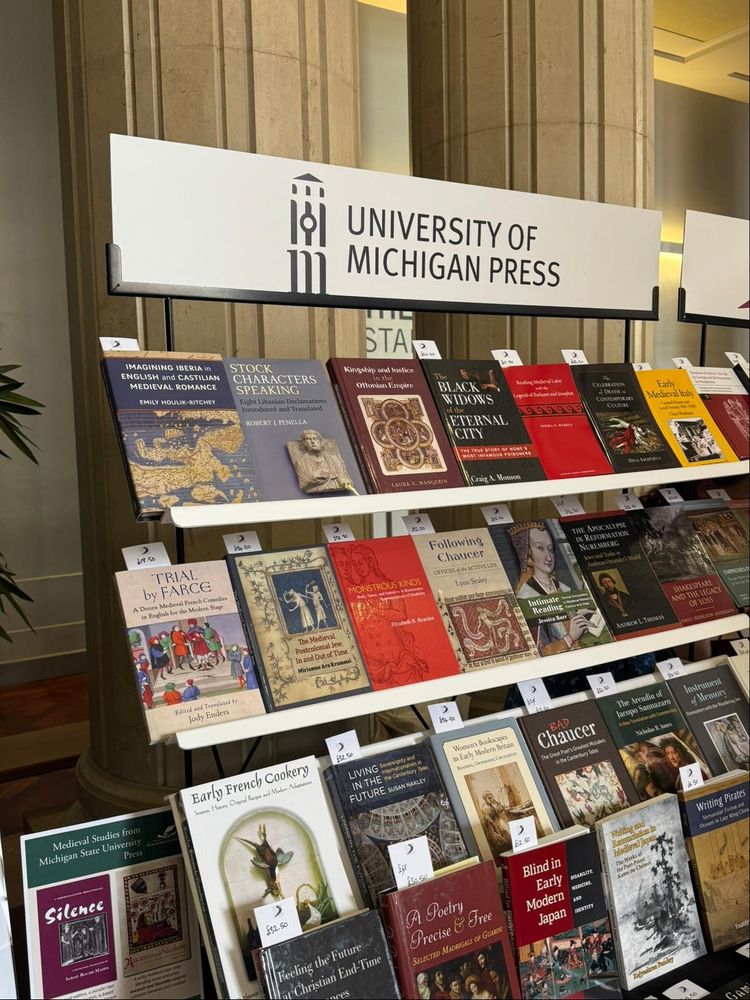 Display of Medieval books from University of Michigan Press. 