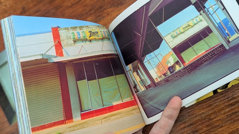 Inside pages of the book Outsider.