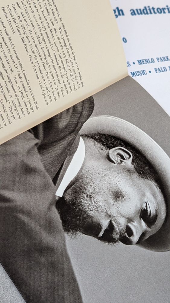 Photo of Monk in the Thelonious Monk Palo Alto (Custodian's Mix) LP. 