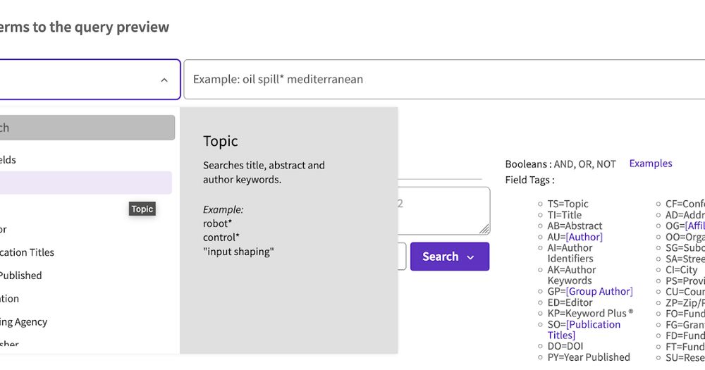 Tip #48: Searching the Topic Fields in Web of Science Core Collection