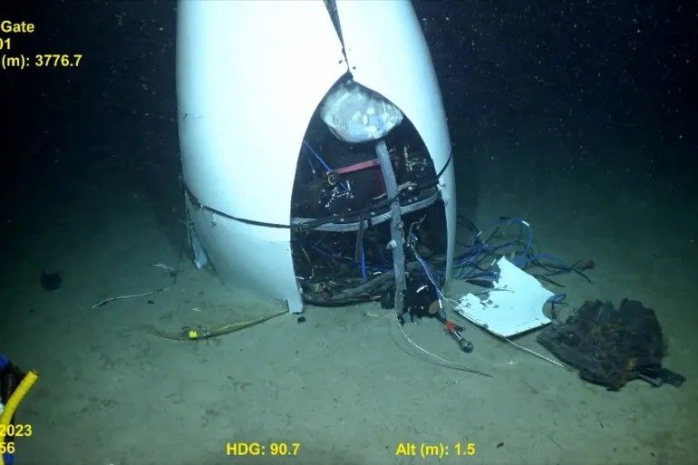 Part of the wreckage of the failed submersible.
