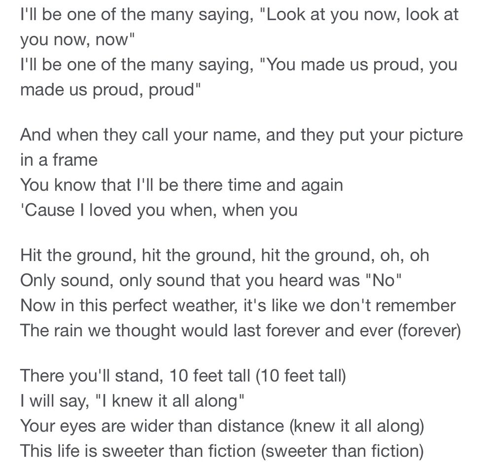 sweeter than fiction song lyrics