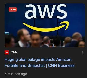 CNN
Huge global outage impacts Amazon, Fortnite and Snapchat