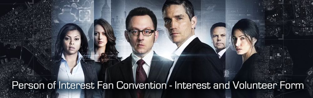 Group photo of Person of Interest characters: Joss Carter, Root, Harold Finch, John Reese, Lionel Fusco, and Sameen Shaw