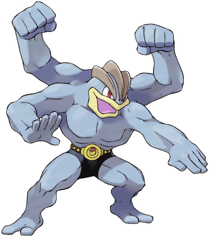 A picture of the fighting Pokémon Machamp 