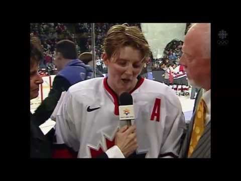 Haley Wickenheiser on Team USA Flag Stomping 2002