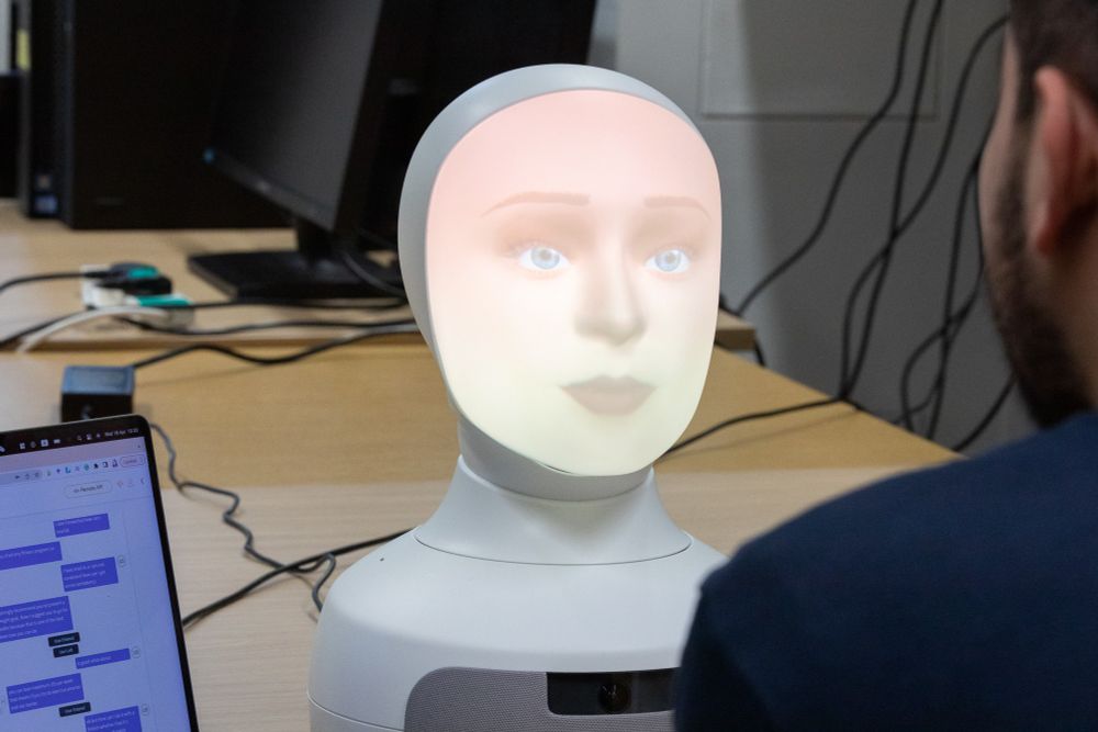 Furhat robot. Furhat is a humanoid conversational robot with life-like expressions powered by the latest advancements in robotics and artificial intelligence.