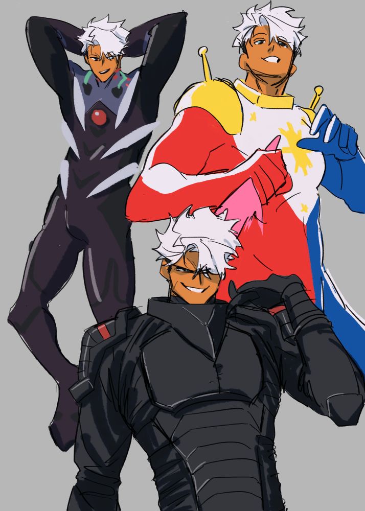 ilyas in plug/pilot suits, featuring rebuild kaworu, g gundam philippines, and full metal panic arm slave suit