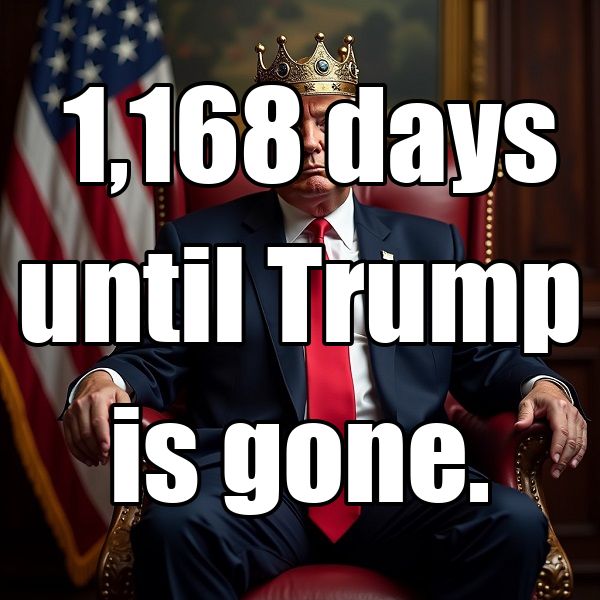  1,168 days until Trump is gone.