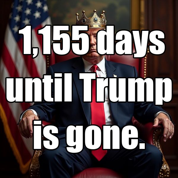  1,155 days until Trump is gone.