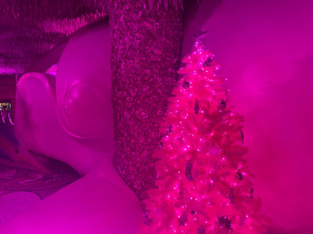 Pink Christmas tree and whale