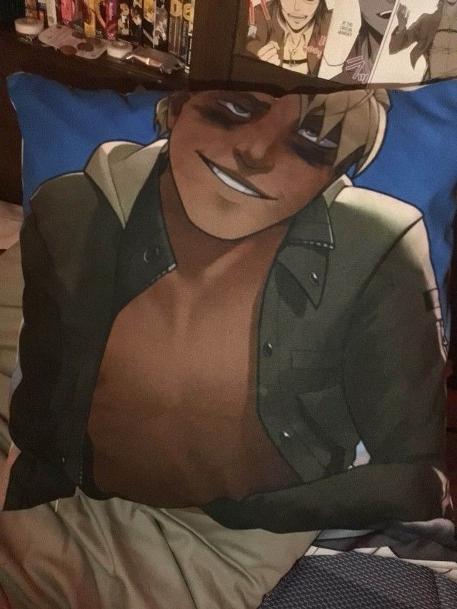 Smug guy (Derek from The Price Of Flesh) on a pillow covering