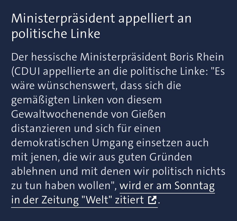 https://www.tagesschau.de/inland/regional/hessen/demo-giessen-polizeieinsatz-100.html?fbclid=IwY2xjawOZTbZleHRuA2FlbQIxMQBicmlkETBtQzF0WGZNb1lBd3RWRXB5c3J0YwZhcHBfaWQQMjIyMDM5MTc4ODIwMDg5MgABHhwNbB28j3kveXvlHaGm-Nnm-ZXVpnVldGpdFBvqZDUD8prSd0ezalkAIFim_aem_hzRYLFrJimH-pizdLvKvsQ