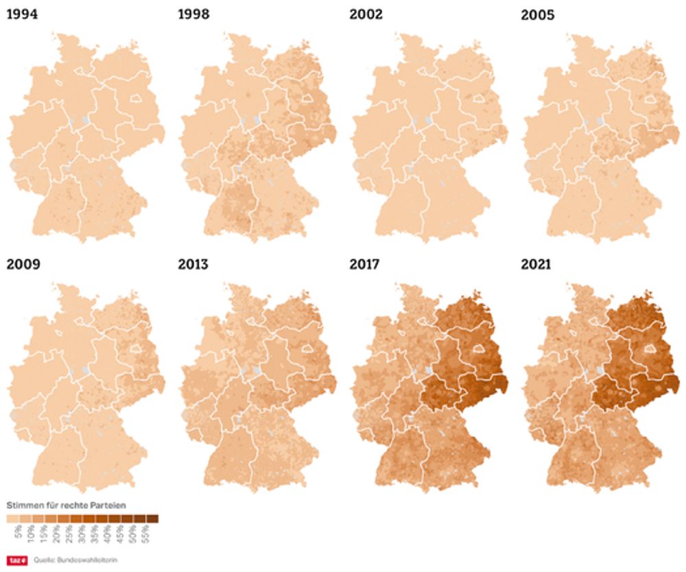 Rechte Wahlergebnisse seit 1994: Wie Deutschland nach rechts rückte