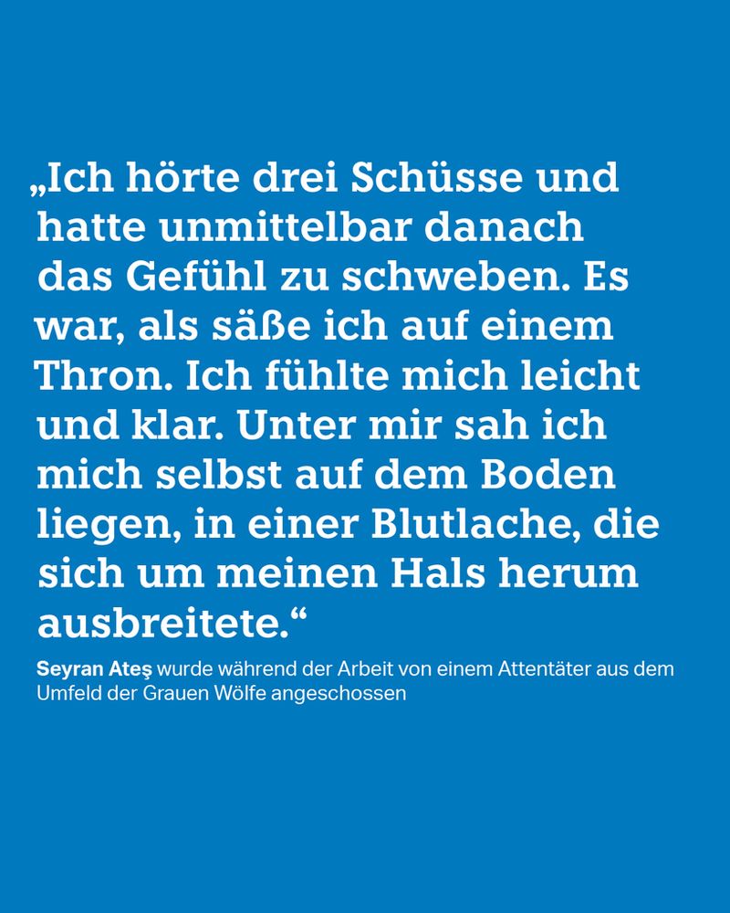 „Ich hörte drei Schüsse und hatte unmittelbar danach das Gefühl zu schweben. Es war, als säße ich auf einem Thron. Ich fühlte mich leicht und klar. Unter mir sah ich mich selbst auf dem Boden liegen, in einer Blutlache, die sich um meinen Hals herum ausbreitete.“