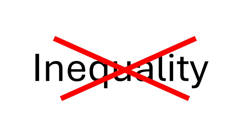 The word inequality crossed out in red