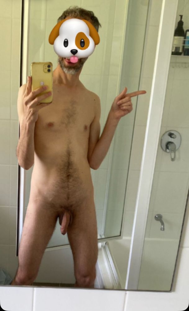 Me naked, about to shower