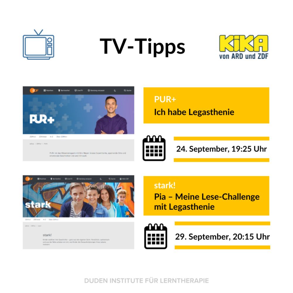 Aktueller TV-Tipp: Beiträge zu LRS auf KiKA