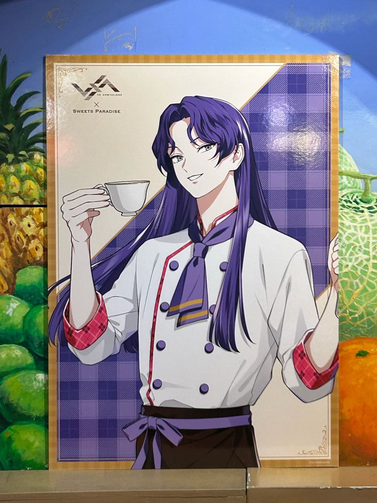 ビバレンとスイパラコラボのパネル
コックさん衣装のレイ様