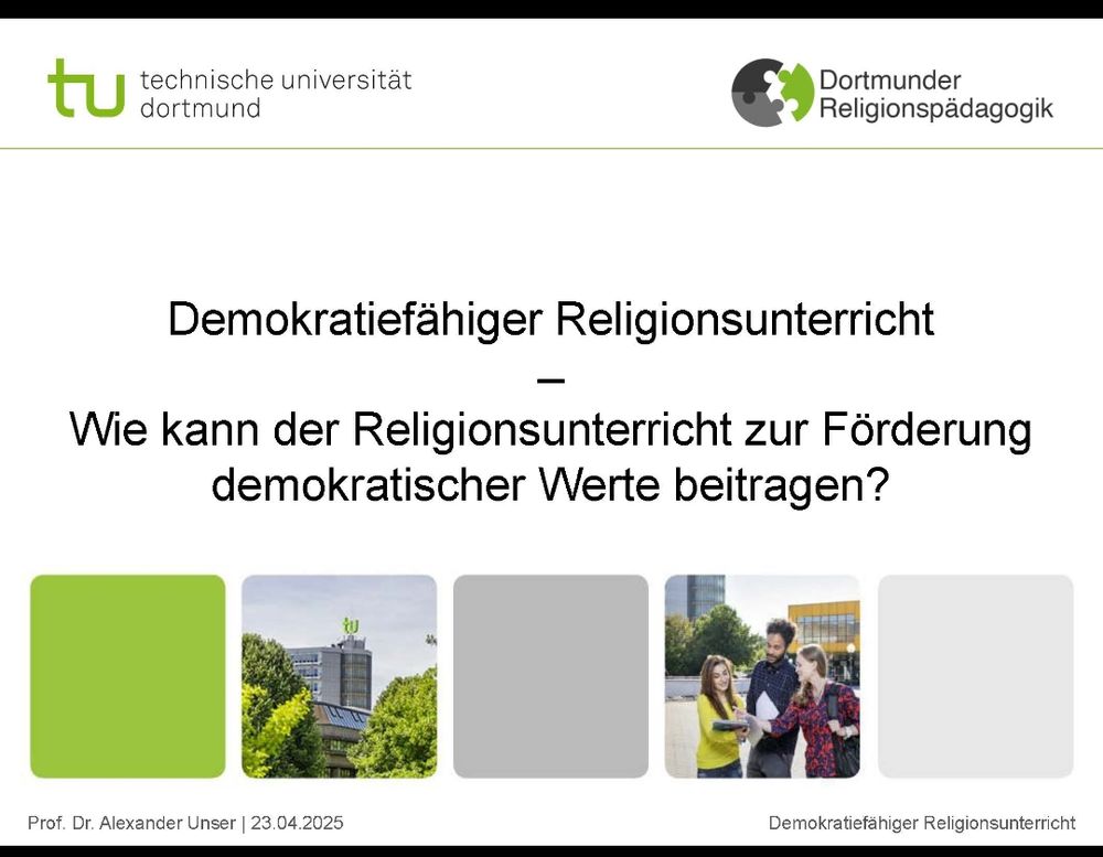 Titelfolie der Präsentation "Demokratiefähiger Religionsunterricht"