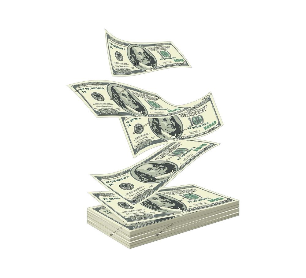 Dollar bills in a stack
