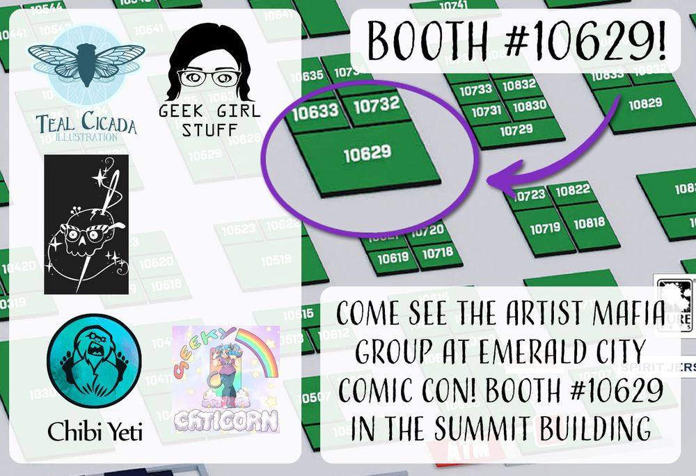 Booth placement at emerald city comic con. Booth #10629 in the summit building