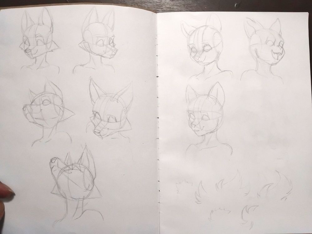 Furry head drawings