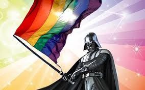 Darth Vader waving Pride flag