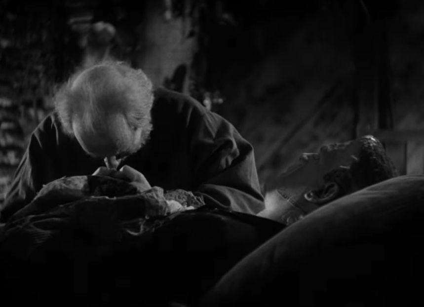 Old man De Lacey and the Monster cry together, The Bride of Frankenstein (1935)