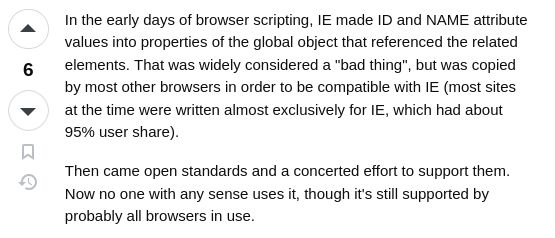 "bad thing"
"now no one with any sense uses it"