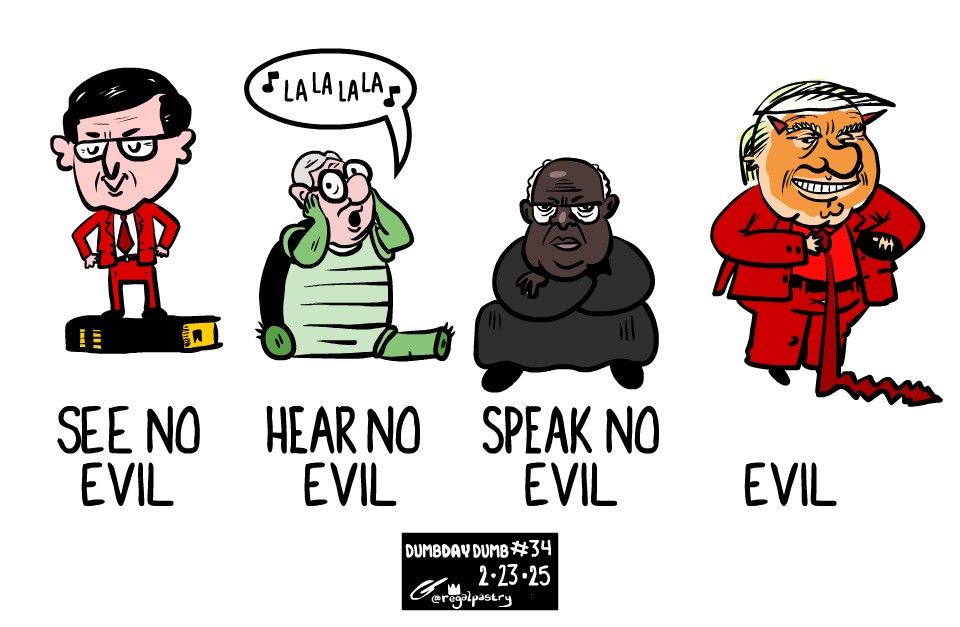 See no evil
Hear no evil
Speak no evil
And just
Evil
Revised for the first several months of 2025. There is a runner up for Evil. We shall see it he too shows up in the next revision.
