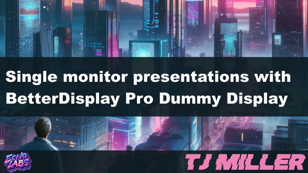 Single monitor presentations with BetterDisplay pro