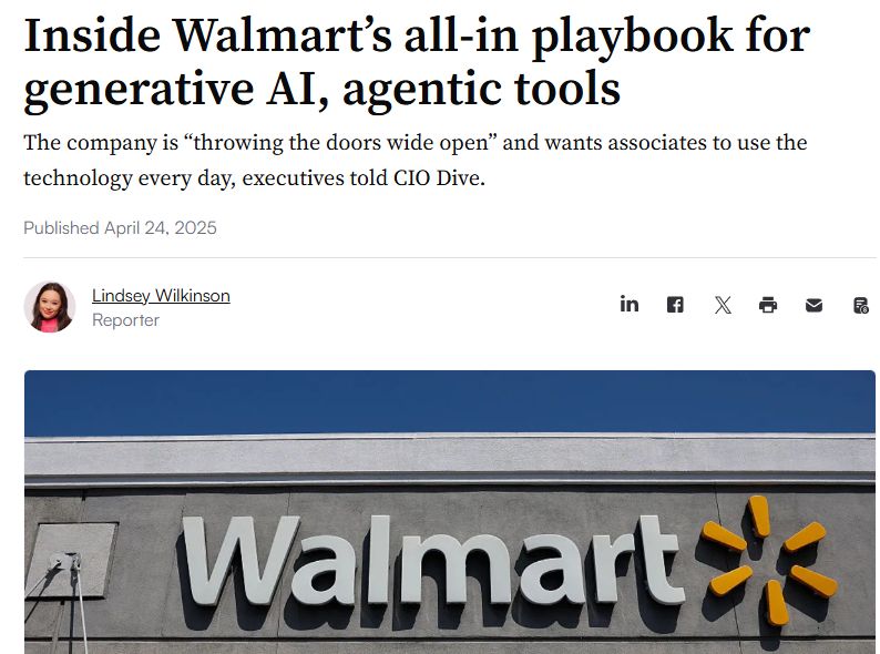 news article titled "inside walmarts all-in play book for generative AI"